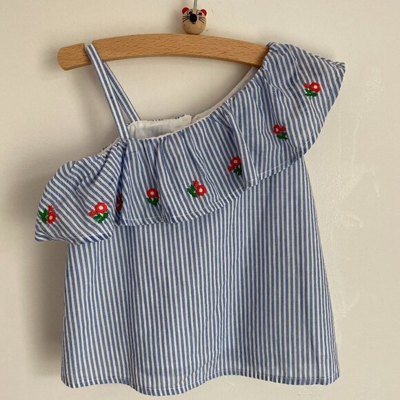 Janie and Jack Other - Janie and Jack Baby Girl Kids 100% Cotton Embroidered Striped Dress 18-24 Months